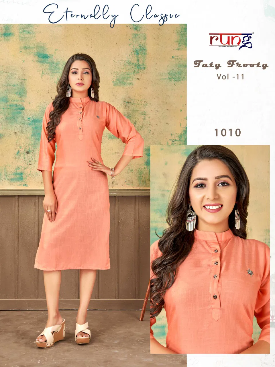 Rung Tuty Frooty 11 Heavy Rayon Ethnic Wear Latest Kurti Collection